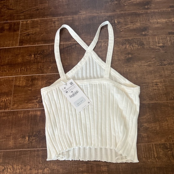zara white ribbed halter top - Picture 3 of 3